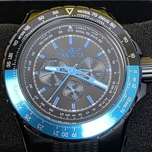 NEW Invicta Aviator Skyshock Men's Watch 50mm, Black (39298) Silicone Band #906